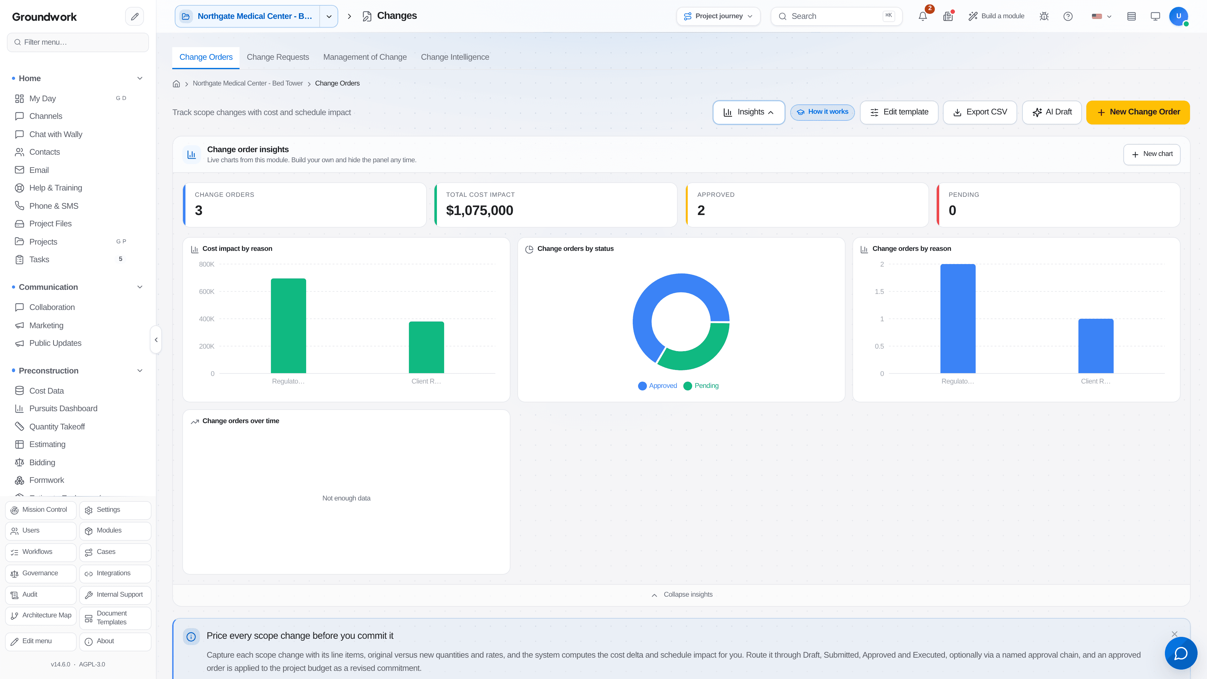 Groundwork change order workflow