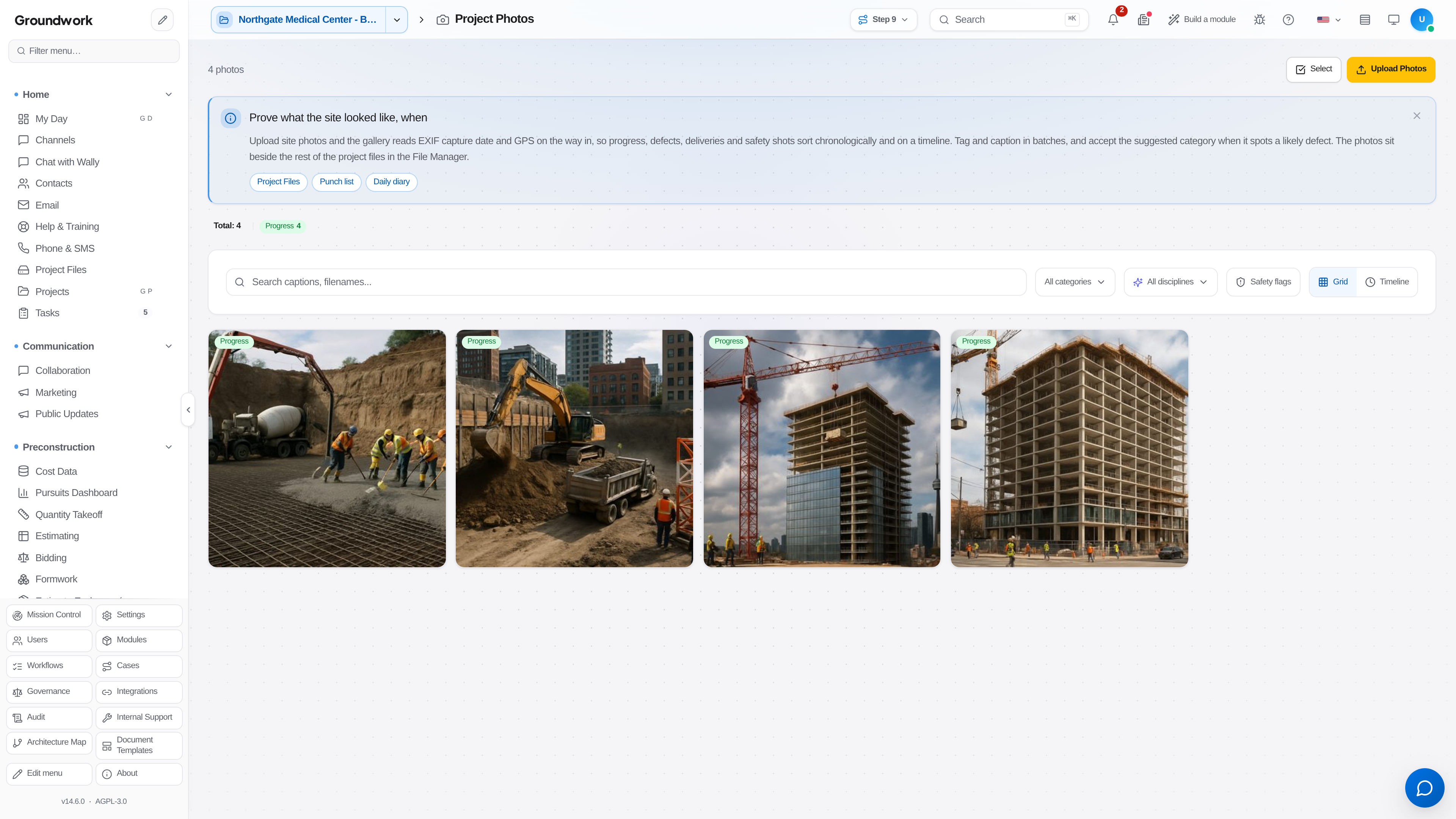 Field photos sorted by capture date and location